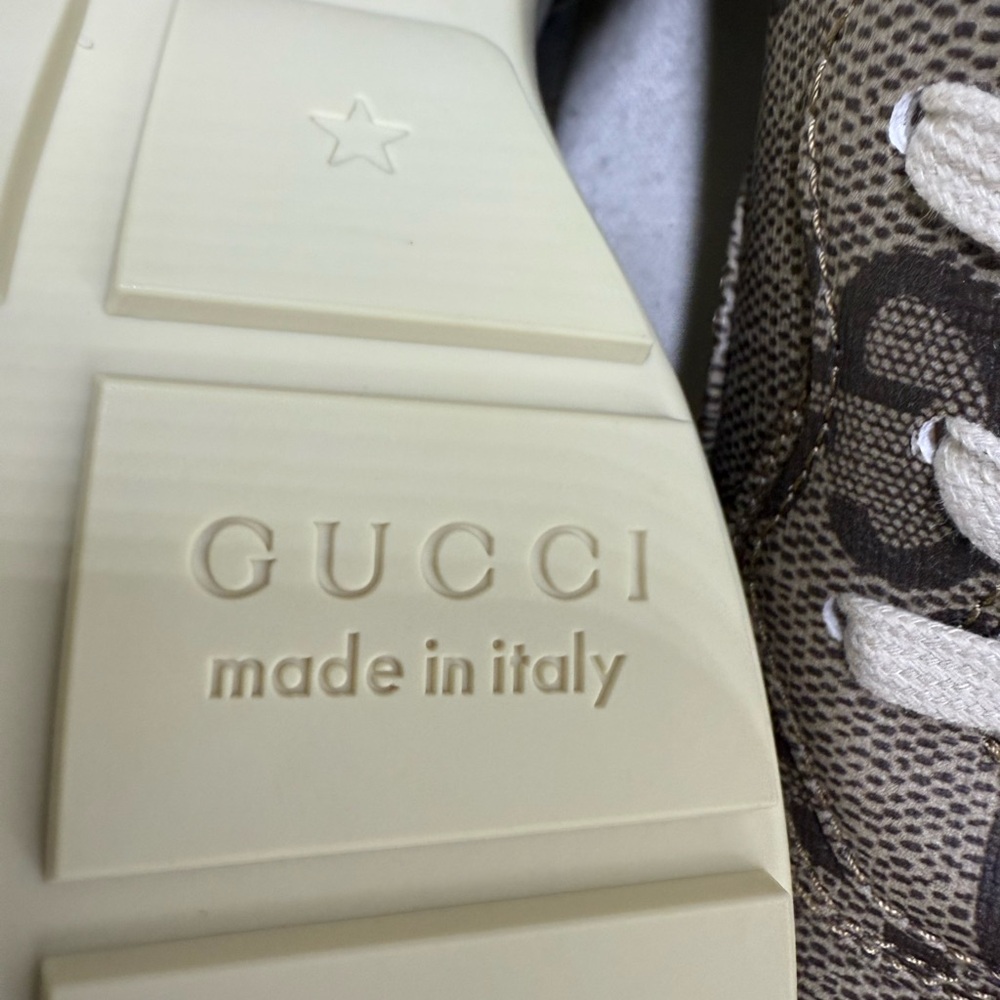 NEW W/ TAGS Gucci Rhython Brown Monogram Sneakers size 9 Gucci. 9.5 US - Picture 4 of 5